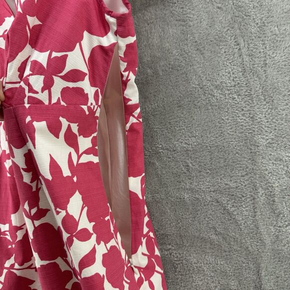 Boden Dress 4R Floral Pink Sheath V-Neck Sleeveless Midi Preppy Beach Resort - Picture 5 of 16